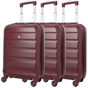 Aerolite (55x35x20cm) Lightweight Hard Shell Cabin Hand Luggage (x3 Set) - Packed Direct UK